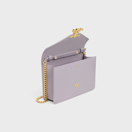 WALLET ON CHAIN MARGO IN SHINY CALFSKIN LIGHT LILAC - Image 4